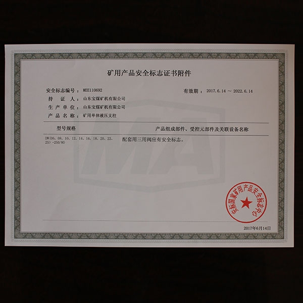 矿用产品安全标志证书附件  80 2